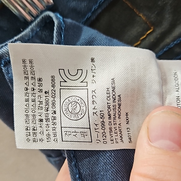 Vintage, Levi's 508, Denim Jeans, Teal, Cotton, Sz 33/32 Denim, Reg Tapered Fit - Picture 9 of 17